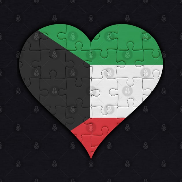 Kuwaiti Jigsaw Puzzle Heart Design - Gift for Kuwaiti With Kuwait Roots by Country Flags